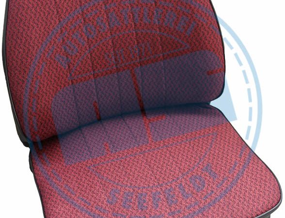 Sitzbezüge 601 Limo Komplettset, Stoff rot /  Kunstleder schwarz / Keder schwarz