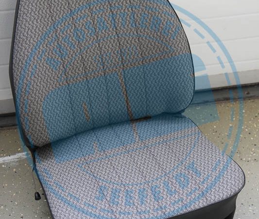 Sitzbezüge 601 Limo Komplettset, Stoff grau /  Kunstleder schwarz / Keder schwarz