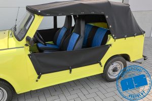 Trabant Kübel Seitenplane teilbar mit Reißverschluß waagerecht